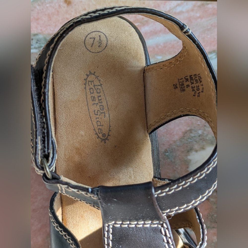 Y2K Lower East Side Strappy Brown Chunky Heel Sandals 7.5 Vintage Retro Street - Picture 5 of 9